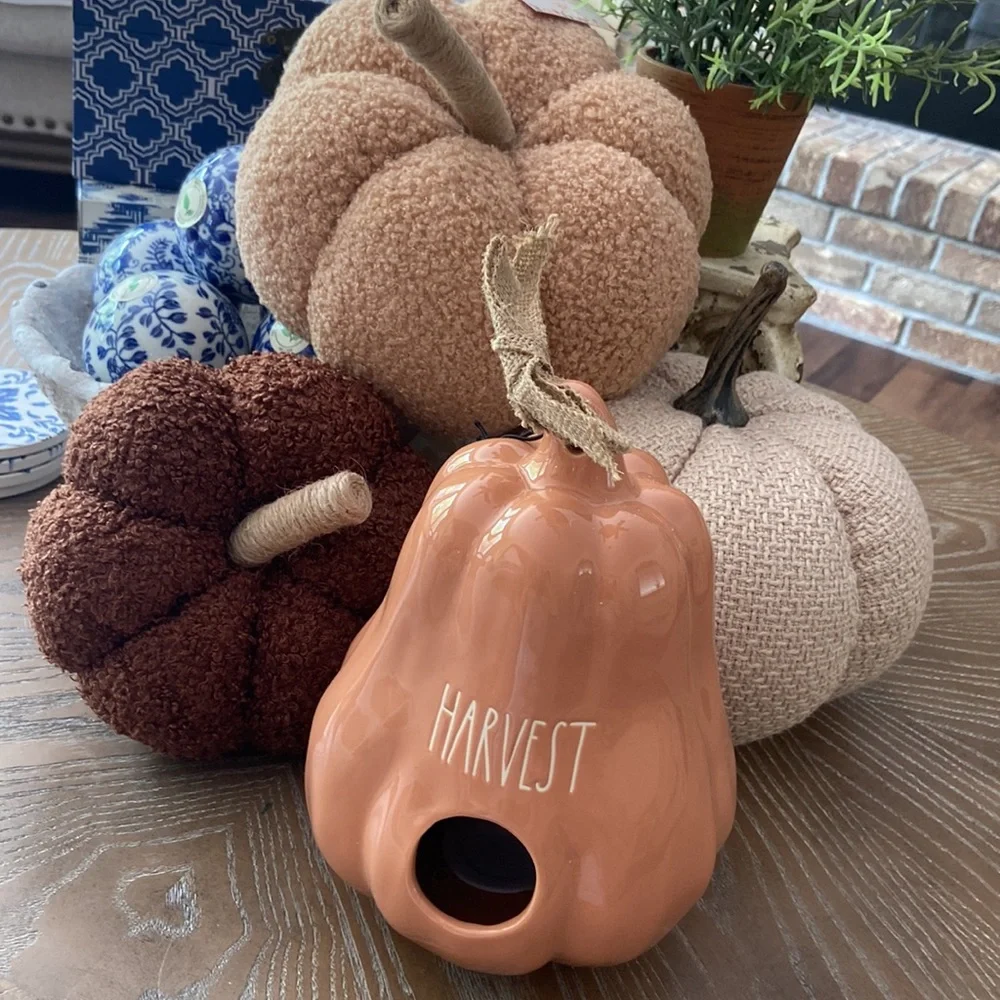 NEW! Rae Dunn Ceramic Farmhouse Harvest Gourd Pumpkin Birdhouse